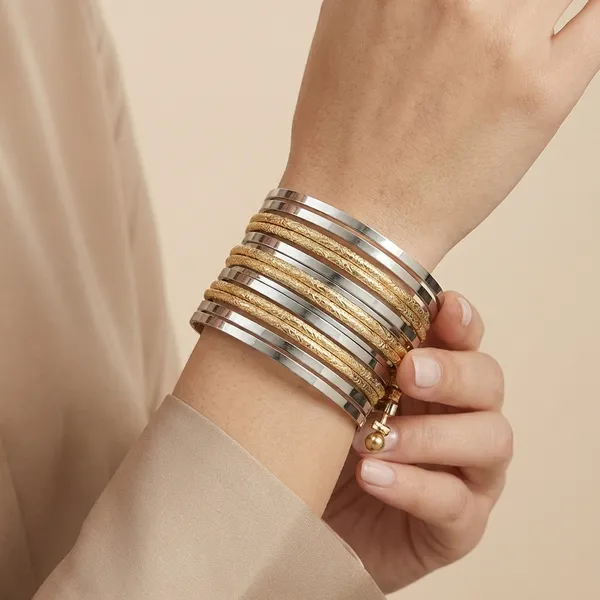Gold_And_Silver_Tone_Multi_Layer_Adjustable_Bracelet_Set_For_Women