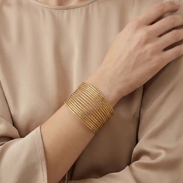 Gold_Toned_Multi_Strand_Textured_Cuff_Bracelet_For_Women