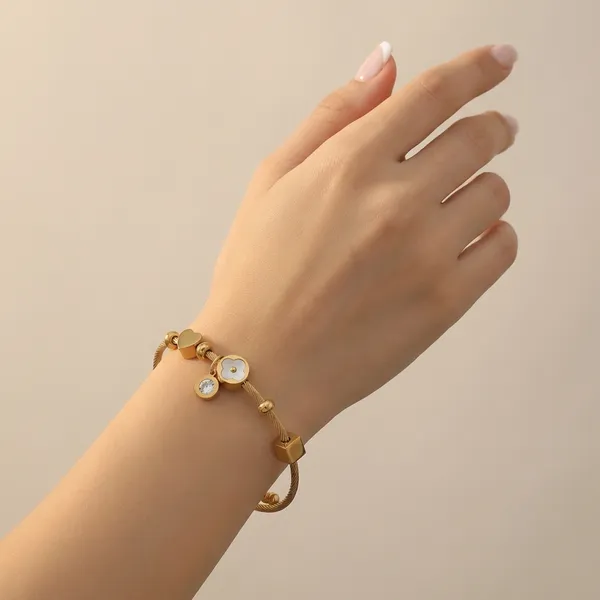 Gold_Tone_Adjustable_Charm_Bracelet_With_Floral_And_Circle_Pendants_For_Women