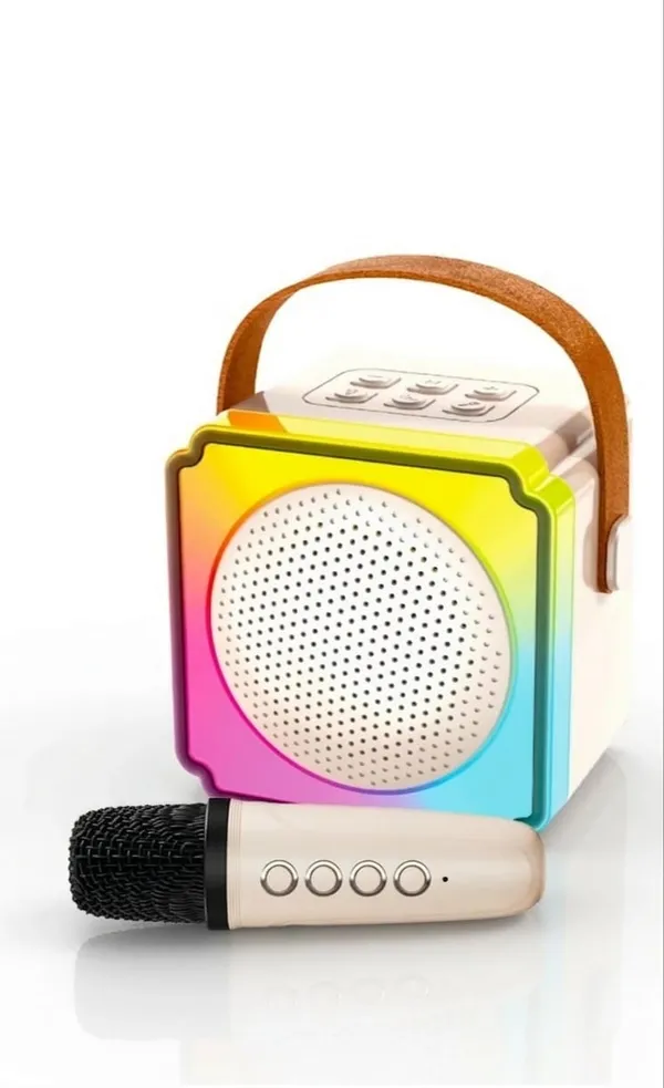 Multicolour_Portable_Bluetooth_Karaoke_Speaker_With_Wireless_Microphone_And_Rgb_Lights