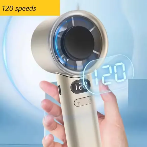 Grey_Handheld_Portable_Mini_Fan_With_Led_Display_120_Speed_Settings
