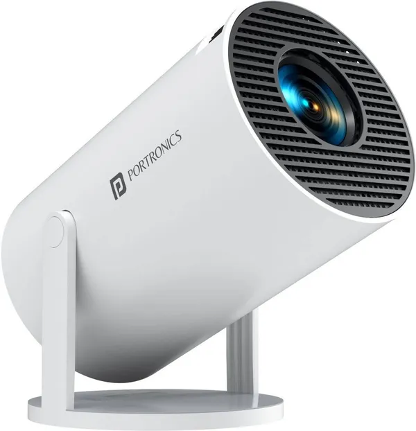 White_And_Black_Portronics_Por_1724_Portable_Mini_Led_Projector_With_Adjustable_Stand