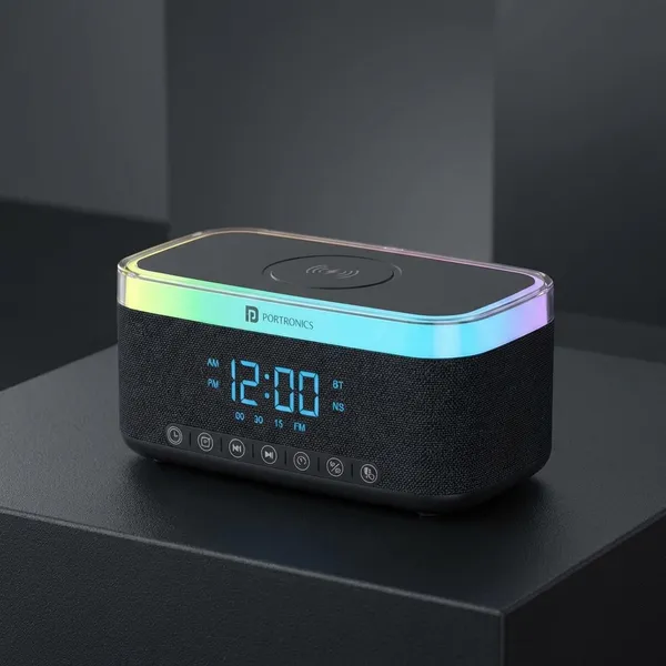 Black_Wireless_Charging_Alarm_Clock_With_Bluetooth_Speaker_And_Rgb_Light