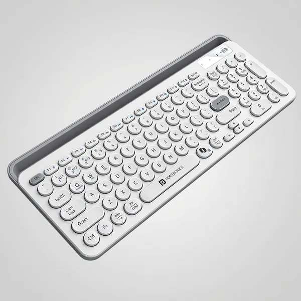 White_Retro_Wireless_Bluetooth_Keyboard_With_Phone_Stand_Round_Key_Design