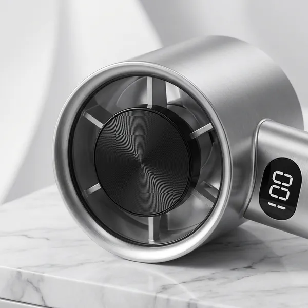 Silver_Portable_Handheld_Hair_Dryer_With_Digital_Display