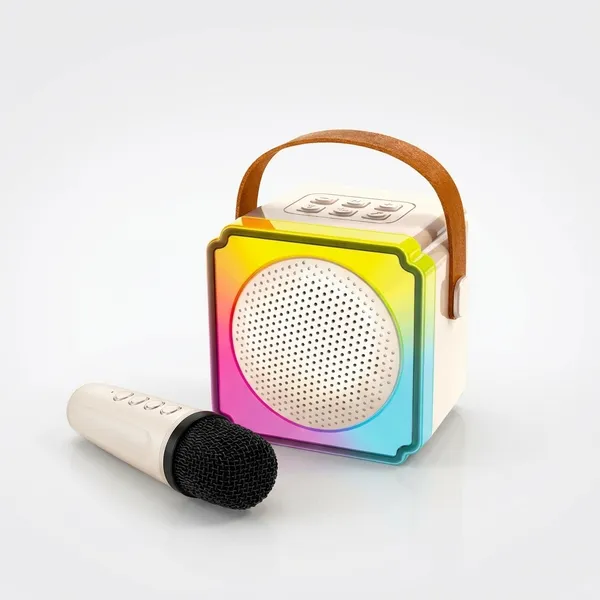 Multicolour_Portable_Bluetooth_Karaoke_Speaker_With_Wireless_Microphone_And_Rgb_Lights