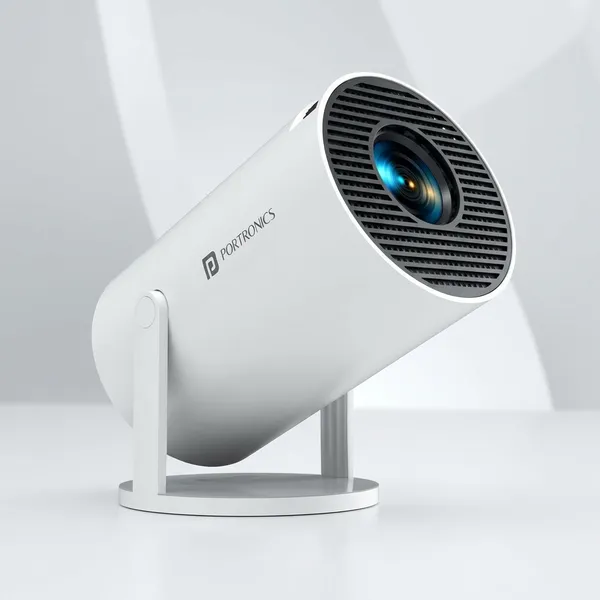 White_And_Black_Portronics_Por_1724_Portable_Mini_Led_Projector_With_Adjustable_Stand