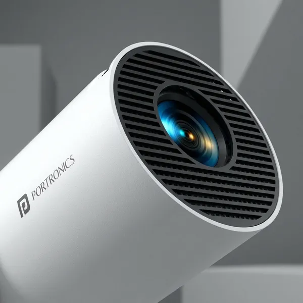White_And_Black_Portronics_Por_1724_Portable_Mini_Led_Projector_With_Adjustable_Stand