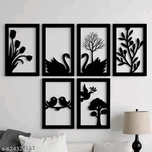 6-Panel_Nature_Metal_Wall_Art_Set_?_Laser_Cut_MS_Metal_Wall_Decor_|_Swan,_Birds,_Flowers_&_Tree_|_Powder-Coated_Modern_Wall_Hanging