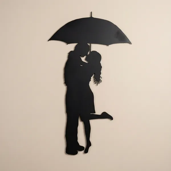 Romantic_Couple_Under_Umbrella_Metal_Wall_Art_Silhouette