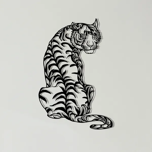 Sitting_Tiger_Wall_Decor_Sticker_-_Black_Outline_Design_(58Cm_X_46Cm)
