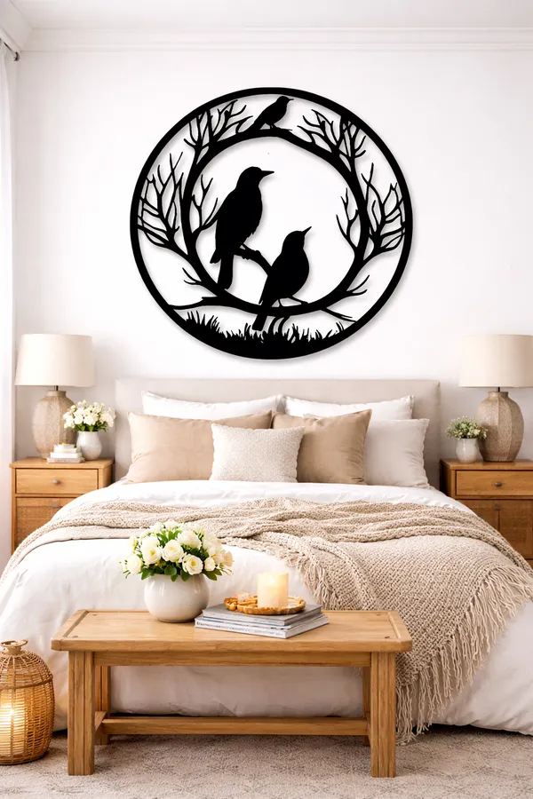 Birds_on_Tree_Branch_Metal_Wall_Art_|_Round_Birds_Nature_Wall_Decor