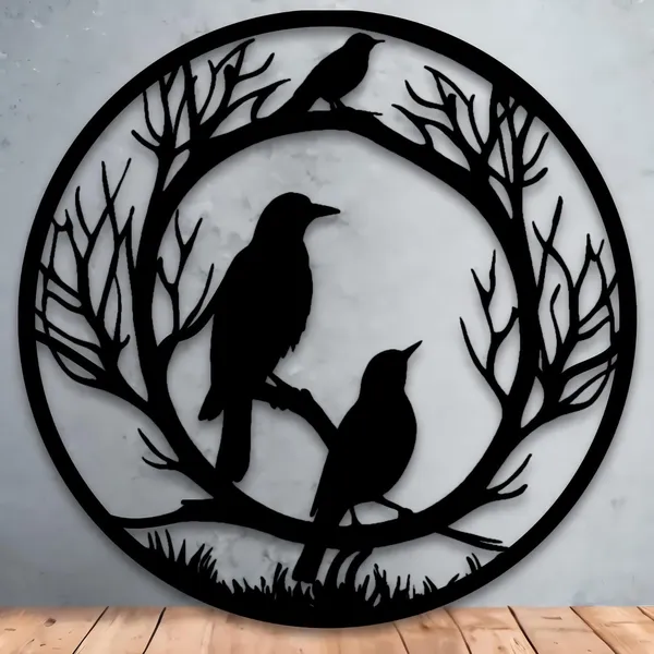 Birds_on_Tree_Branch_Metal_Wall_Art_|_Round_Birds_Nature_Wall_Decor