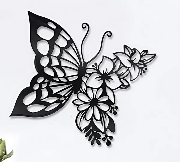 Butterfly_Floral_Metal_Wall_Art_|_Butterfly_with_Flowers_Metal_Wall_Decor
