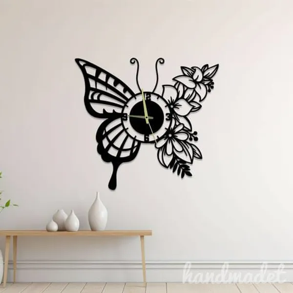 Butterfly_Floral_Metal_Wall_Clock_Art
