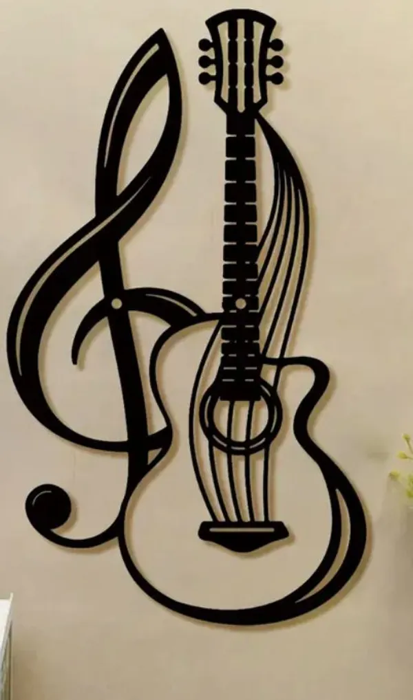 Guitar_&_Treble_Clef_Metal_Wall_Art