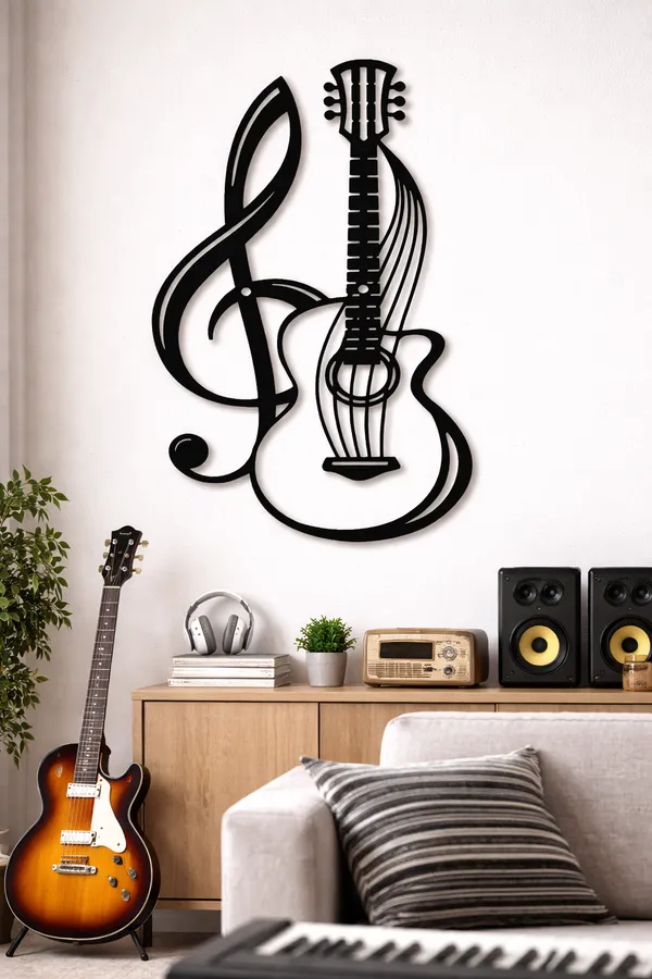 Guitar_&_Treble_Clef_Metal_Wall_Art