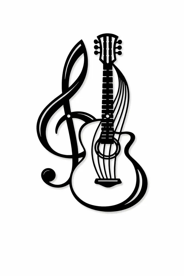 Guitar_&_Treble_Clef_Metal_Wall_Art