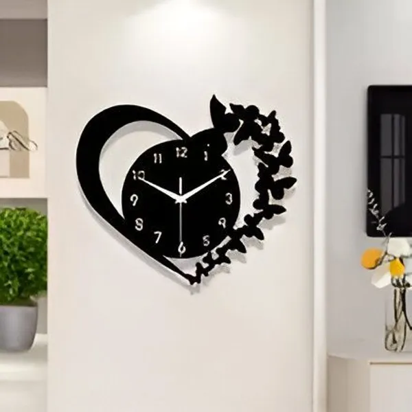 Heart_Butterfly_Metal_Wall_Clock_Art
