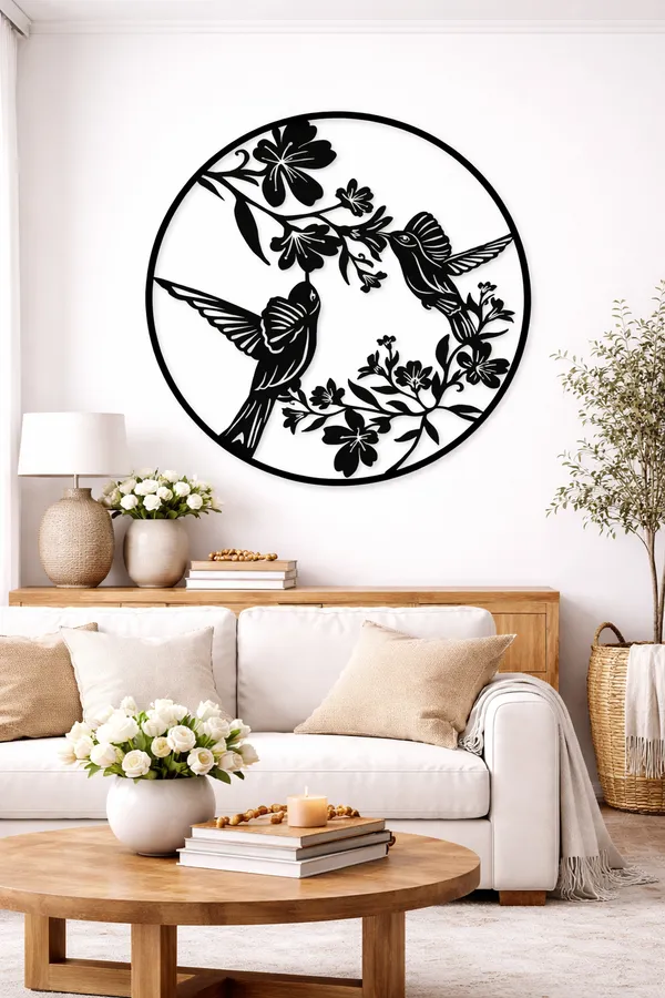 Hummingbird_Floral_Metal_Wall_Art_|_Birds_&_Flowers_Round_Metal_Wall_Decor