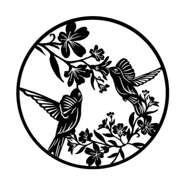 Hummingbird_Floral_Metal_Wall_Art_|_Birds_&_Flowers_Round_Metal_Wall_Decor