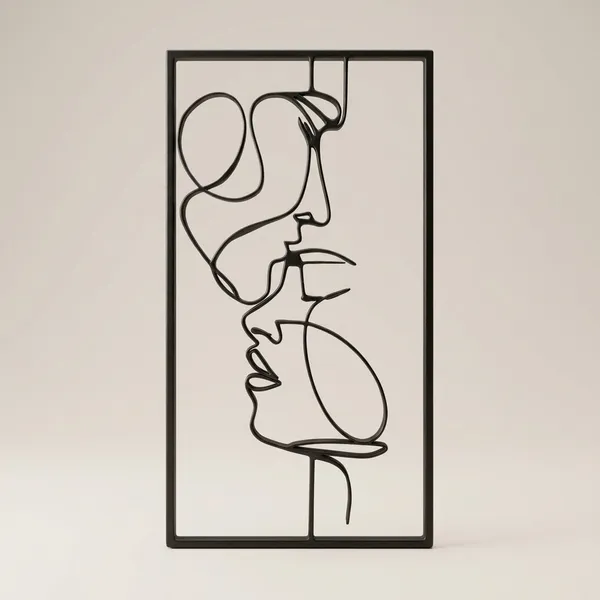 Abstract_Face_Line_Art_Metal_Wall_Decor_Frame