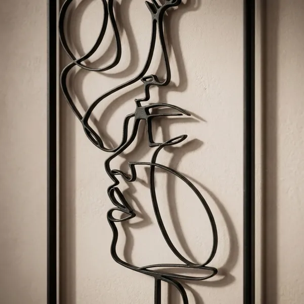 Abstract_Face_Line_Art_Metal_Wall_Decor_Frame