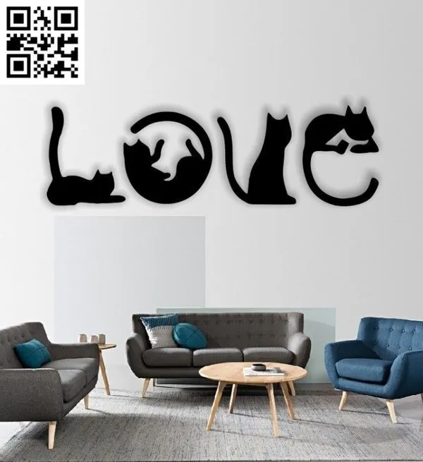 LOVE_Cats_Metal_Wall_Art_|_Laser_Cut_MS_Steel_Cat_Wall_Decor_|_Powder_Coated_Pet_Lover_Wall_Hanging_for_Living_Room,_Bedroom_&_Home