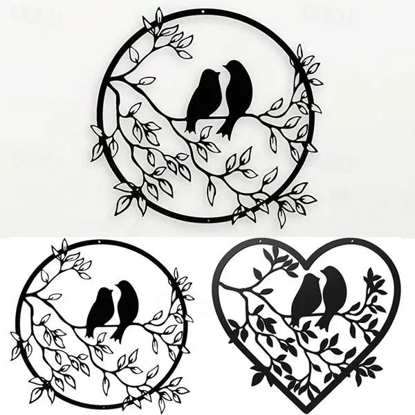 Love_Birds_Heart_Metal_Wall_Art