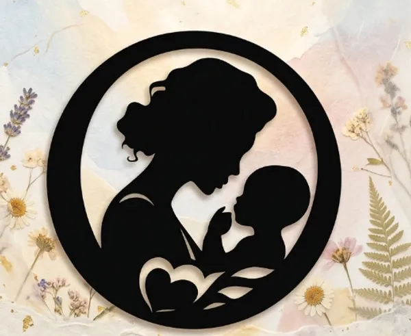Mother_And_Baby_Silhouette_Wall_Decal_Sticker