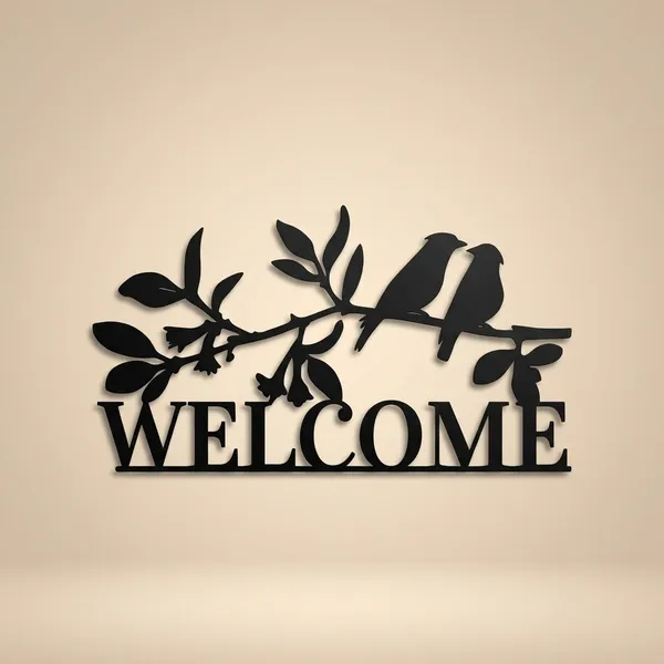 Welcome_Metal_Wall_Art_With_Birds_And_Branches_-_Black