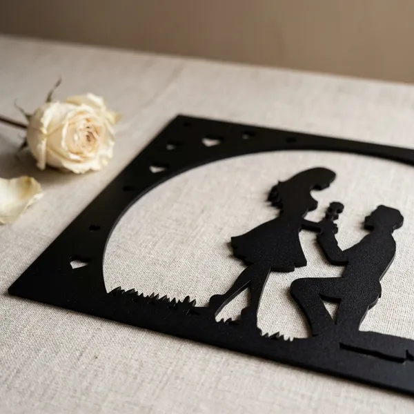 Romantic_Couple_Proposal_Silhouette_Wall_Art_With_Heart_Border