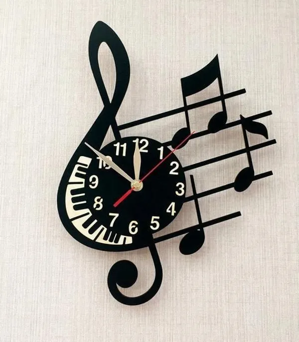 Musical_Note_Treble_Clef_Metal_Wall_Clock_Art