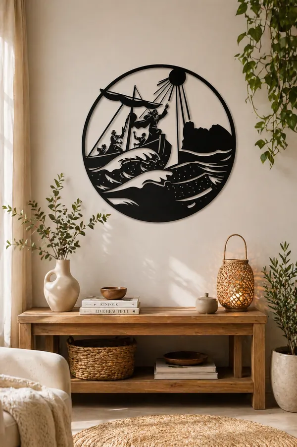 Ocean_Voyage_Metal_Wall_Art_(Golden_&_Black)