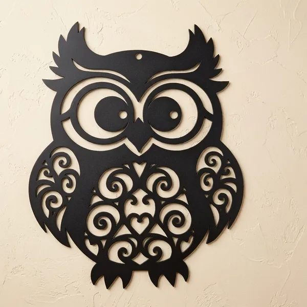 Decorative_Owl_Wall_Art_-_Metal_Cut-Out_Design