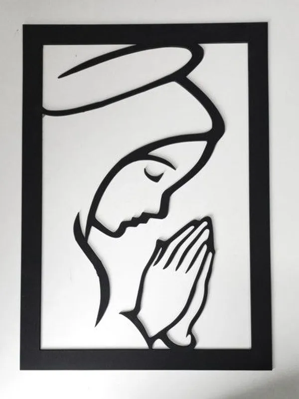 Praying_Mother_Mary_Metal_Wall_Art_Frame