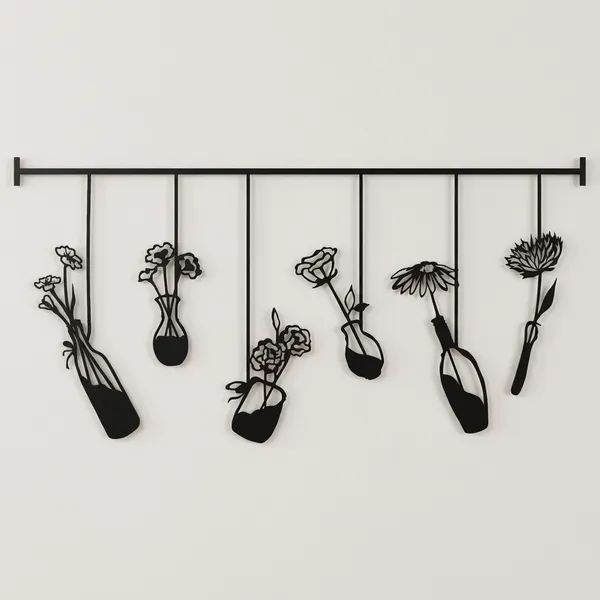 Decorative_Metal_Wall_Art_-_Hanging_Flower_Vases_With_6_Bottles