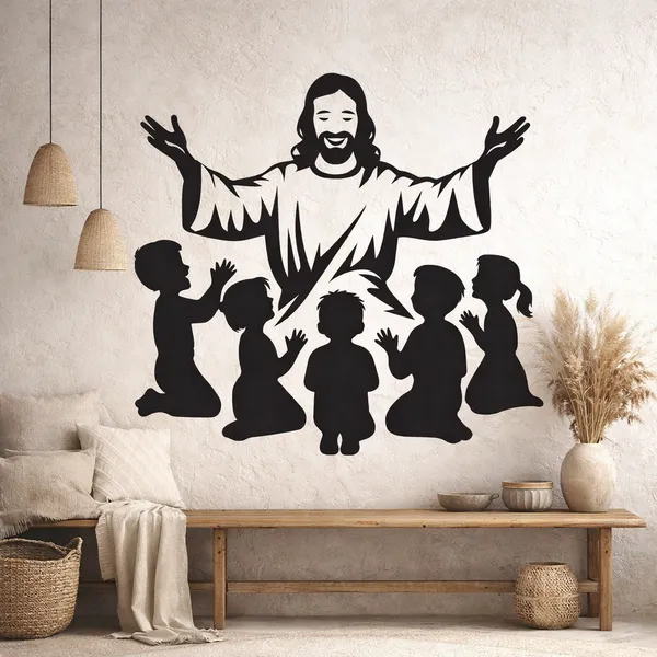 Jesus_With_Children_Religious_Silhouette_Vinyl_Decal