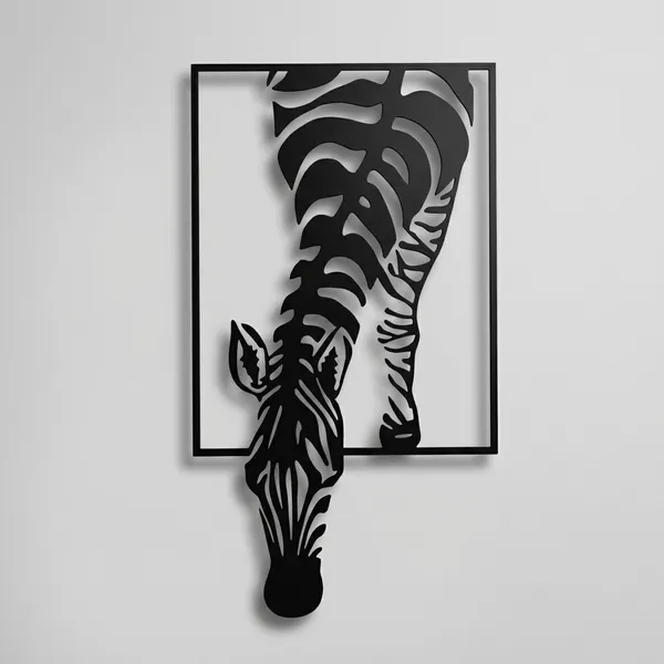 3D_Zebra_Wall_Art_Decor_-_Black_Metal_Sculpture