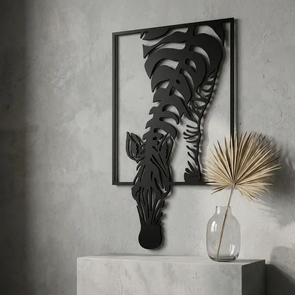 3D_Zebra_Wall_Art_Decor_-_Black_Metal_Sculpture