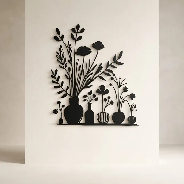 Black_Floral_Vase_Metal_Wall_Art_Decor