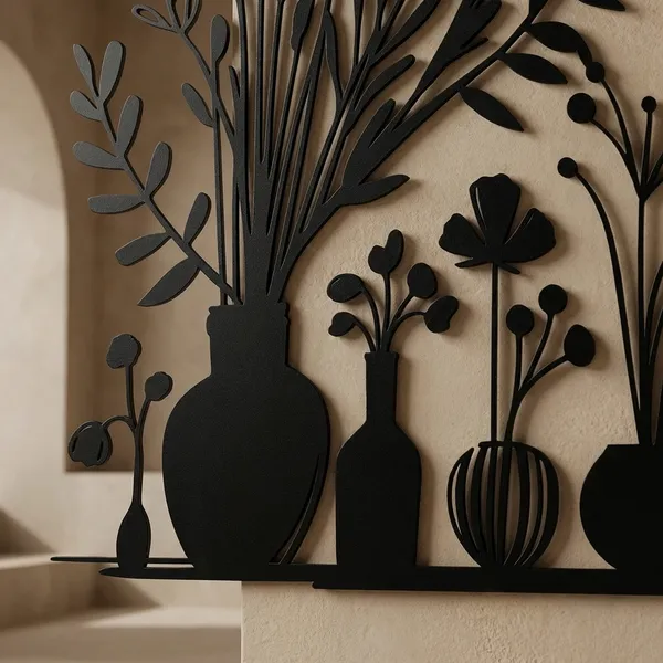 Black_Floral_Vase_Metal_Wall_Art_Decor