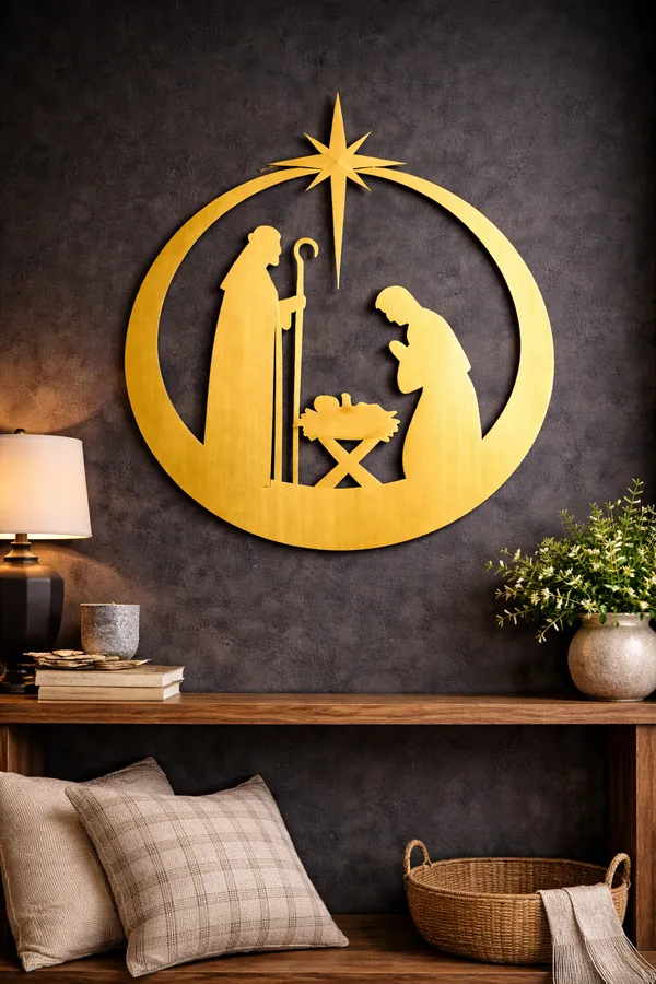 Nativity_Scene_Metal_Wall_Art_Silhouette_-_Christmas_Decoration