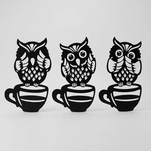 Set_Of_3_Owls_On_Coffee_Cups_Metal_Wall_Art_Decoration