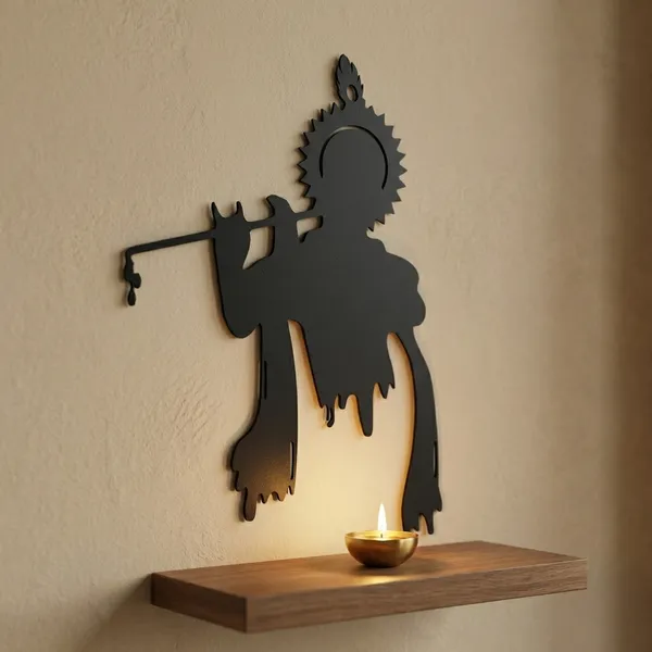 Lord_Krishna_Flute_Playing_Silhouette_Wall_Decor_Sticker_-_42X58_Cm