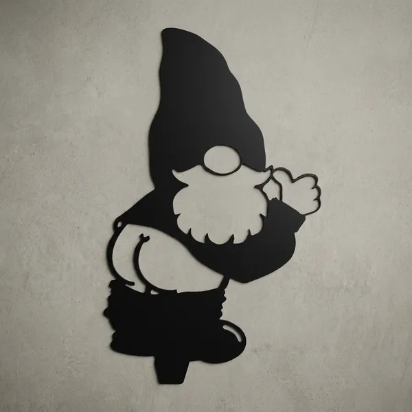 Decorative_Garden_Gnome_Metal_Wall_Art_Silhouette