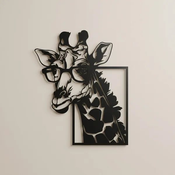 Metal_Wall_Art_-_Giraffe_In_Frame_Design
