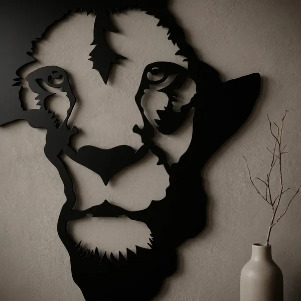 Africa_Lion_Metal_Wall_Art_Decor_-_Black_Silhouette