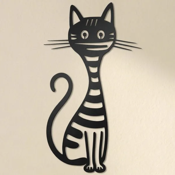 Modern_Black_Cat_Metal_Wall_Art_Decoration