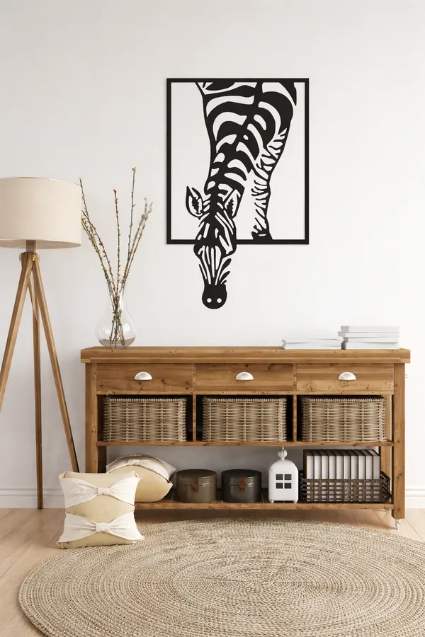 Decorative_Zebra_Wall_Art_Frame_-_Black_And_White_Minimalist_Animal_Poster